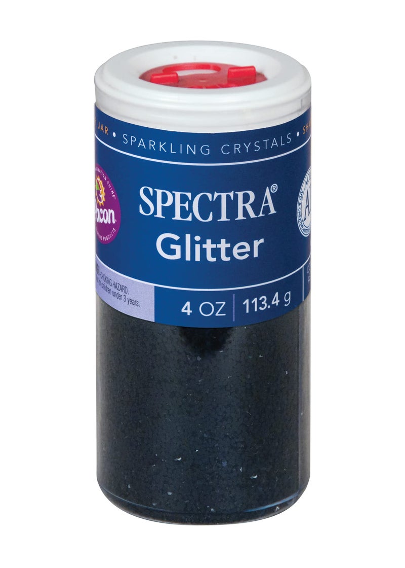 Spectra Arts & Crafts Glitter, Black, 4 oz, 1 Jar - Image 1